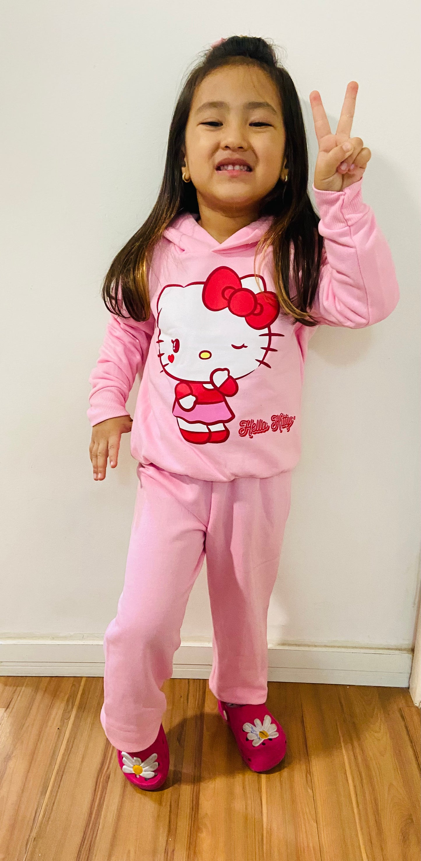 Conjunto Feminino Infantil Coração - Hello Kitty - Tamanho do 1 ao 12