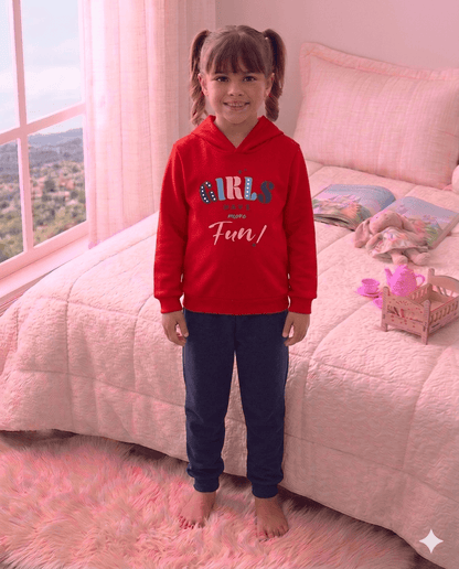 Conjunto Infantil Feminino 2 peças Moletom - Meia Estação - Tamanho 10, 12 e 14