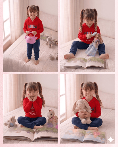 Conjunto Infantil Feminino 2 peças Moletom - Meia Estação - Tamanho 10, 12 e 14