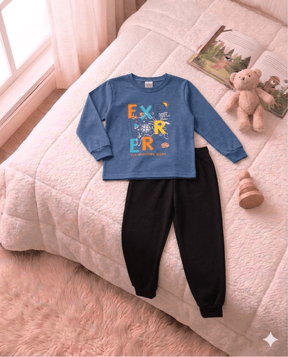 Conjunto Infantil Masculino 2 peças Moletom - Meia Estação - Tamanho 4, 6 e 8