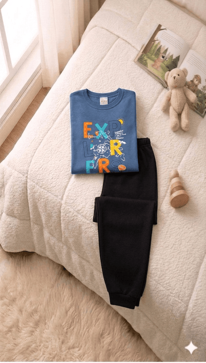 Conjunto Infantil Masculino 2 peças Moletom - Meia Estação - Tamanho 4, 6 e 8