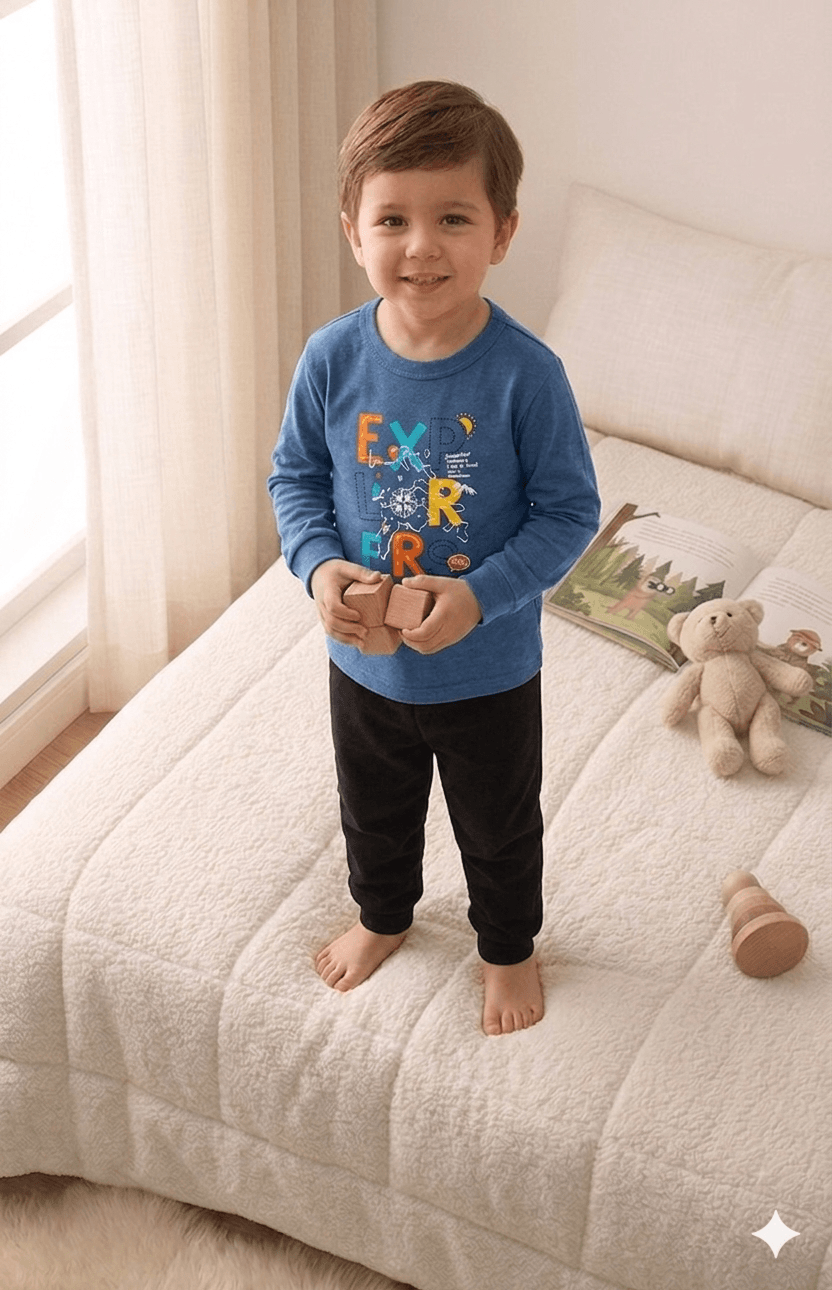Conjunto Infantil Masculino 2 peças Moletom - Meia Estação - Tamanho 4, 6 e 8