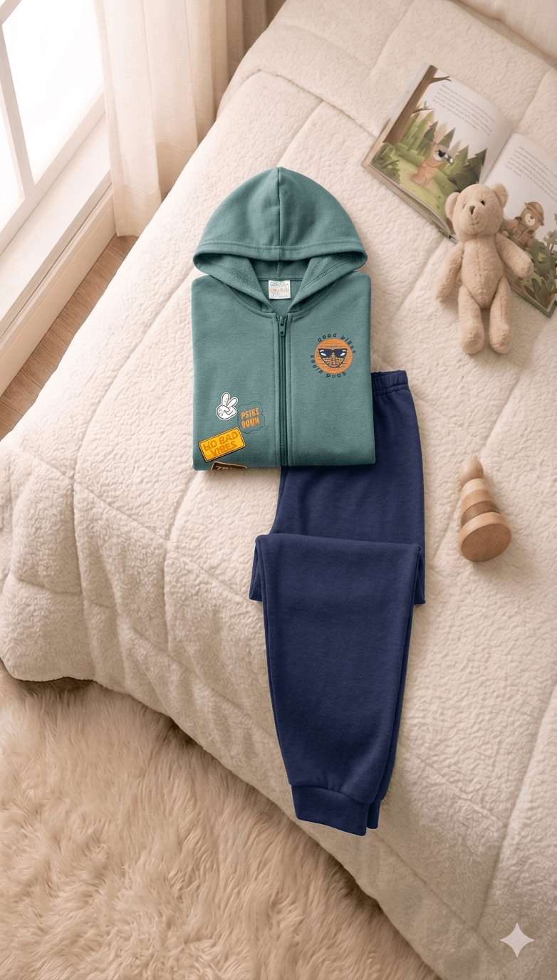 Conjunto Infantil Masculino 2 peças Moletom - Jaqueta com capuz - Meia Estação - Tamanho 4,6 e 8