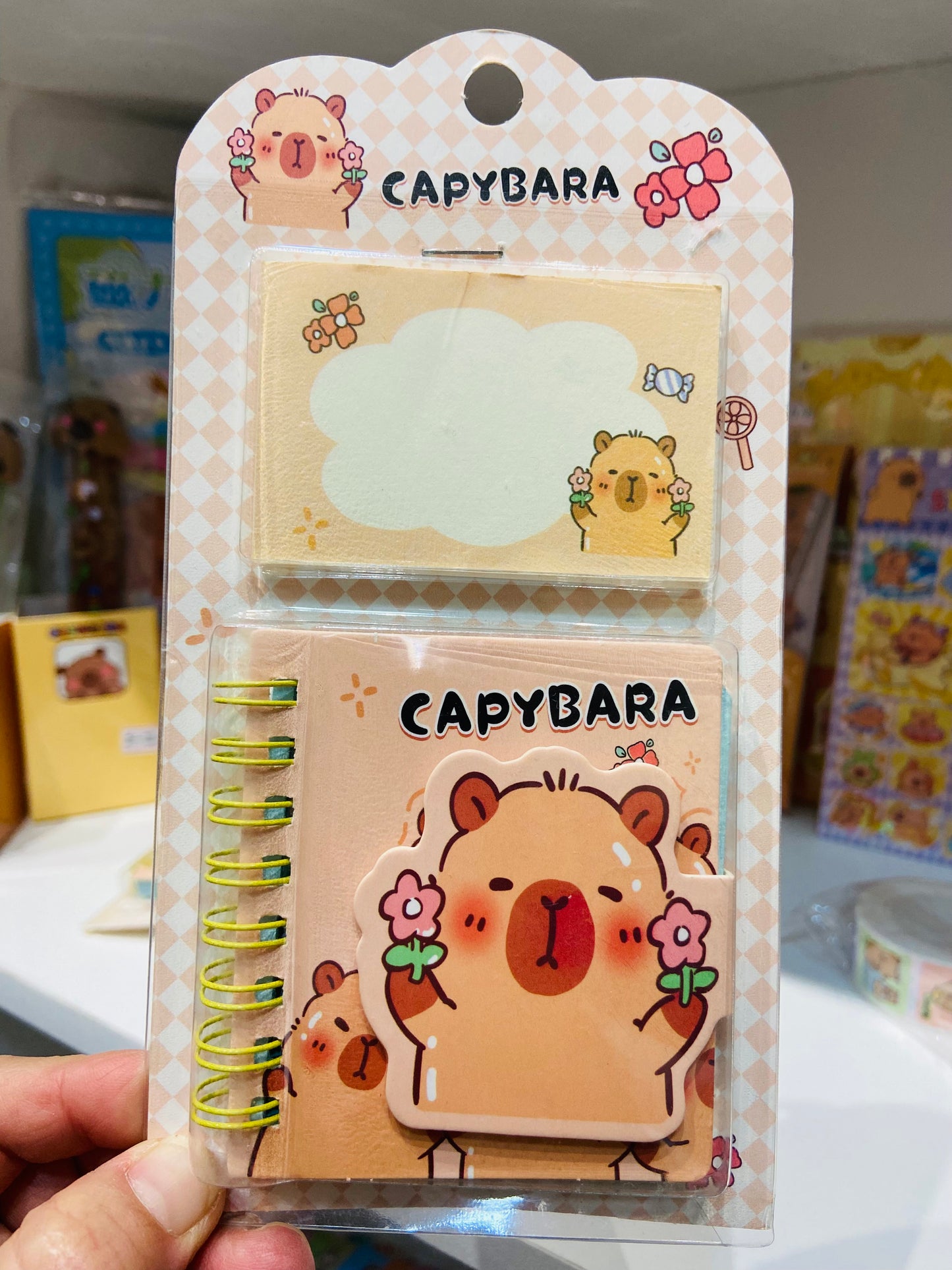 Kit mini bloco de nota + caderneta Capivara