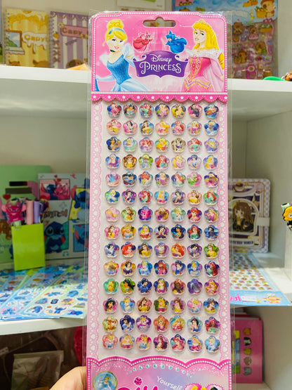 Cartela grande de adesivos em resina Personagens