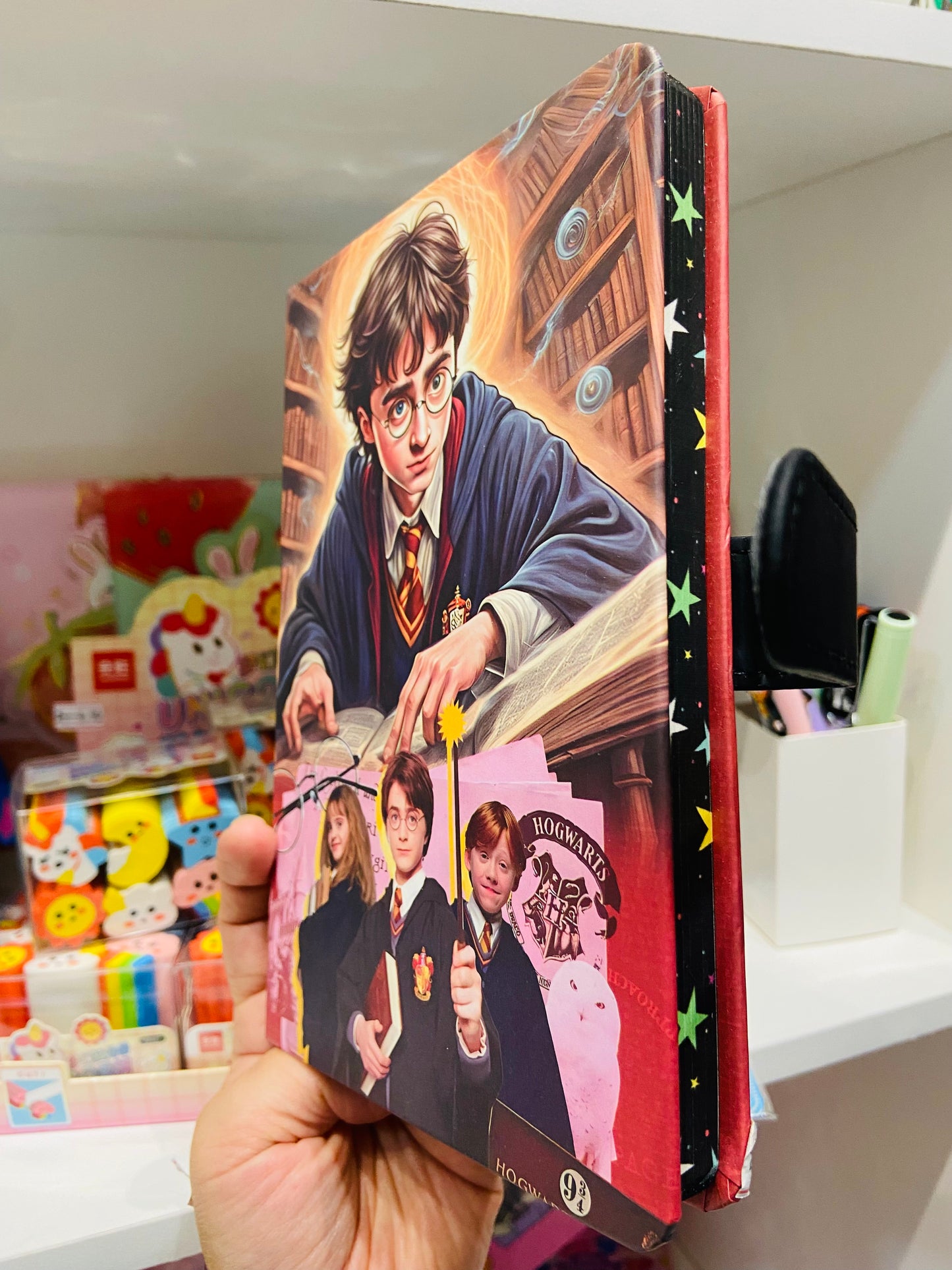 Caderno com decoração na borda Harry Potter