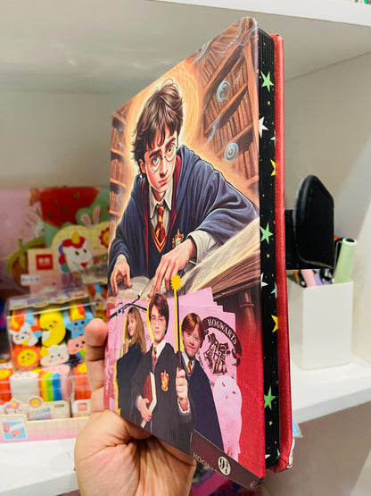 Caderno com decoração na borda Harry Potter