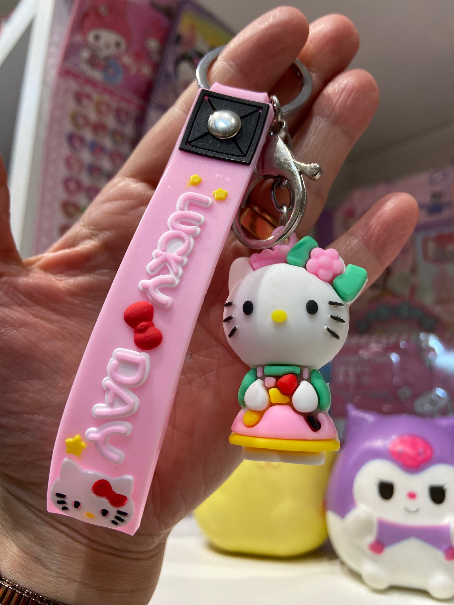 Chaveiro emborrachado Hello Kitty