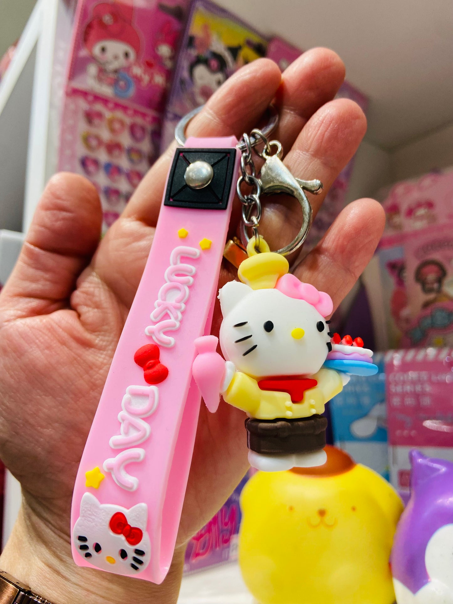 Chaveiro emborrachado Hello Kitty
