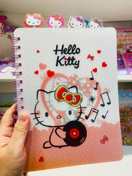 Caderno fofo A5 com capa holográfica da Hello Kitty