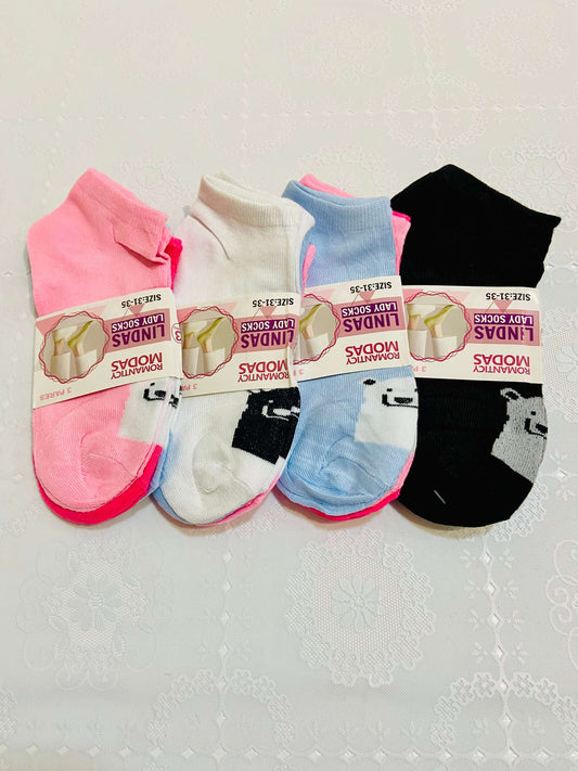 Kit 3 pares de Meias Femininas - Tamanho 31-35