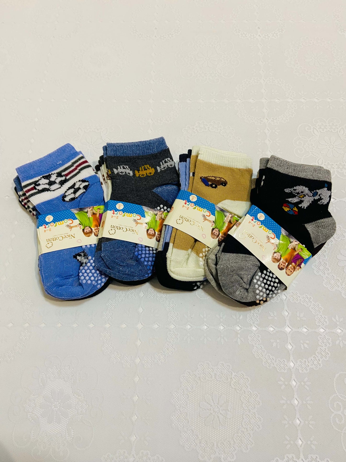 Kit 3 pares de Meias Masculinas antiderrapantes - Tamanho do 0 ao 8
