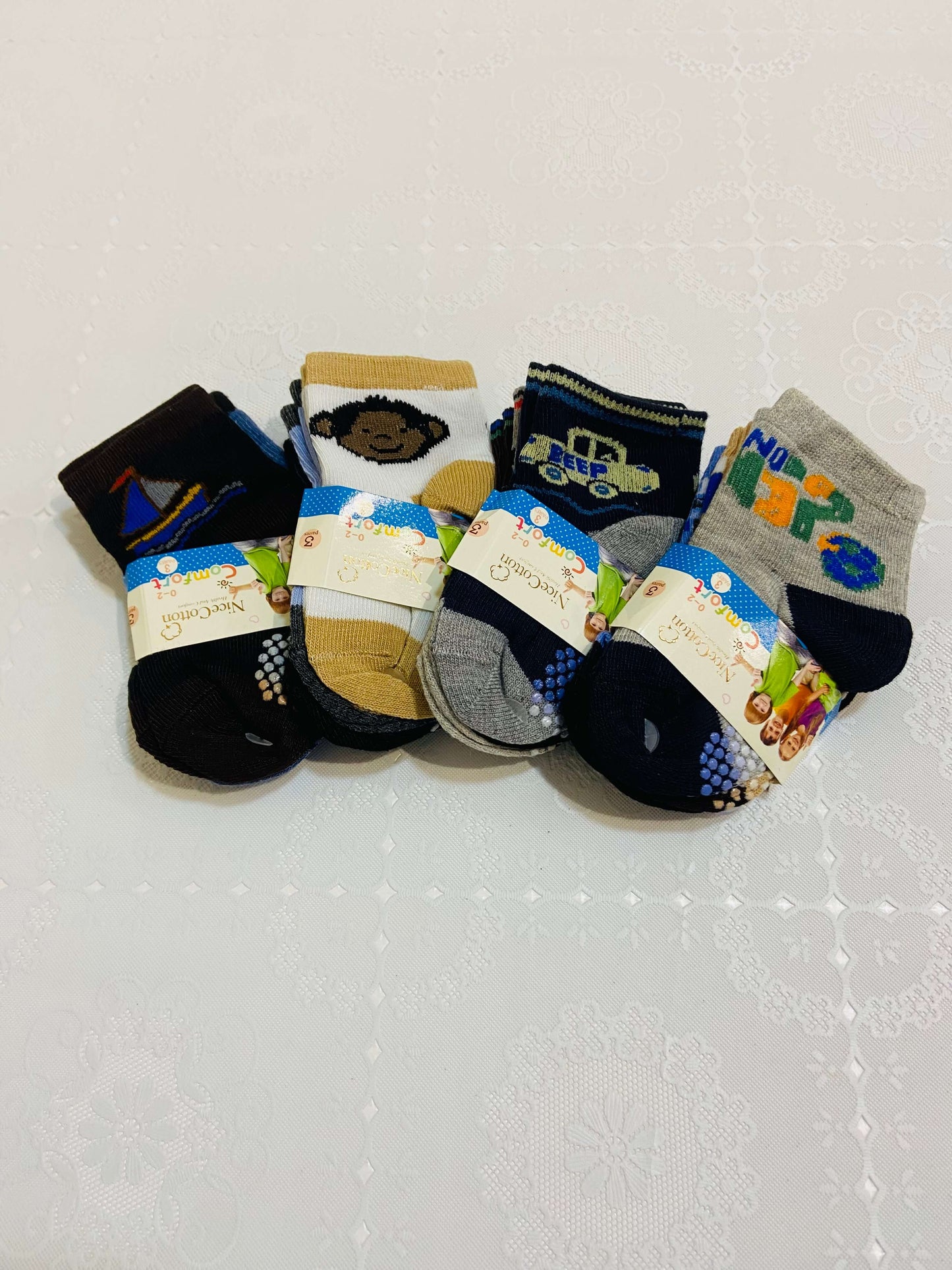 Kit 3 pares de Meias Masculinas antiderrapantes - Tamanho do 0 ao 8