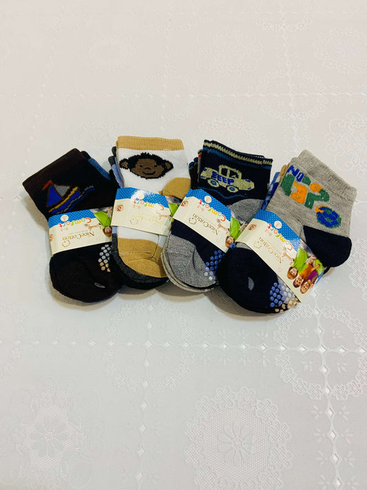 Kit 3 pares de Meias Masculinas antiderrapantes - Tamanho do 0 ao 8
