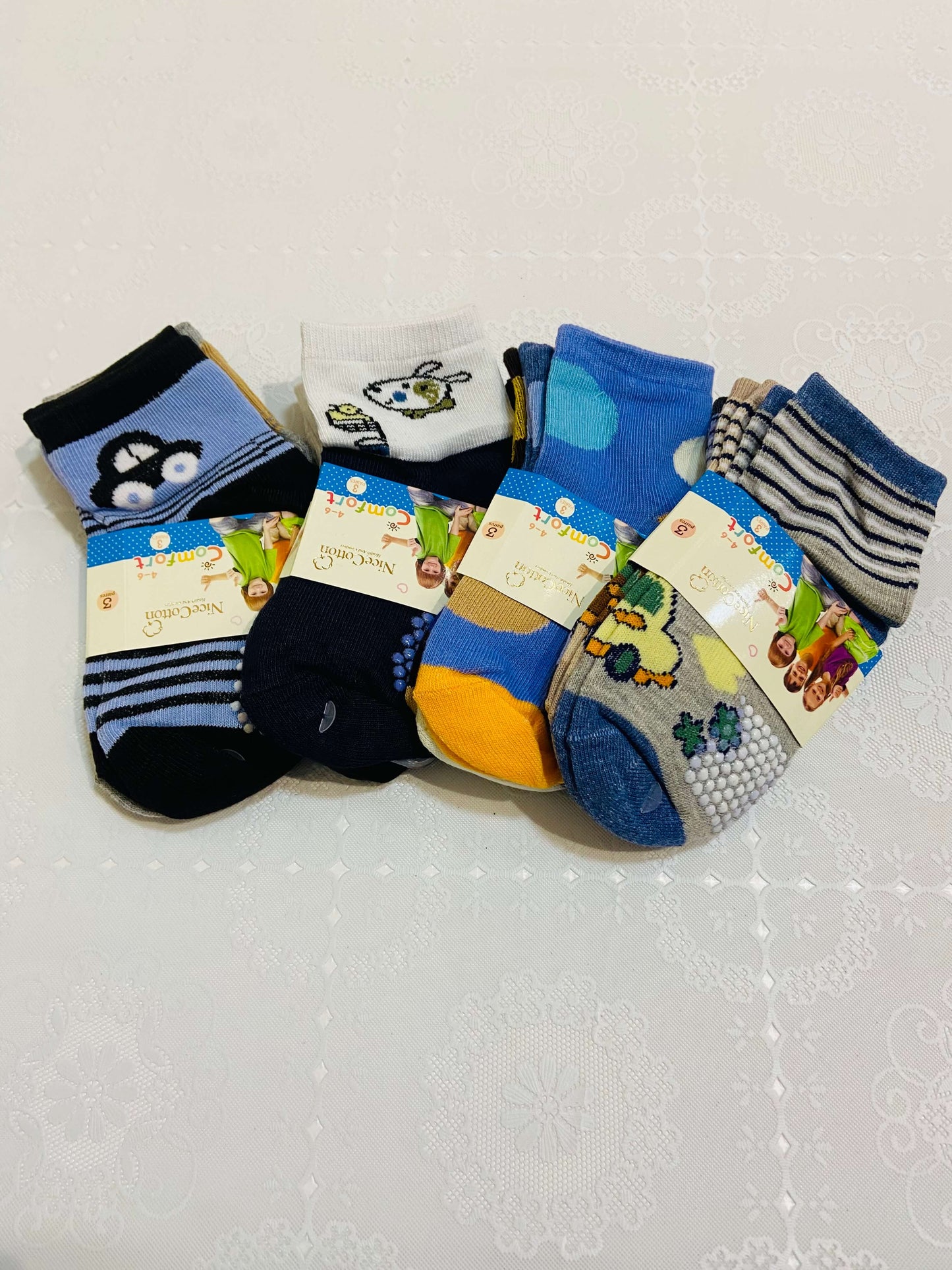 Kit 3 pares de Meias Masculinas antiderrapantes - Tamanho do 0 ao 8