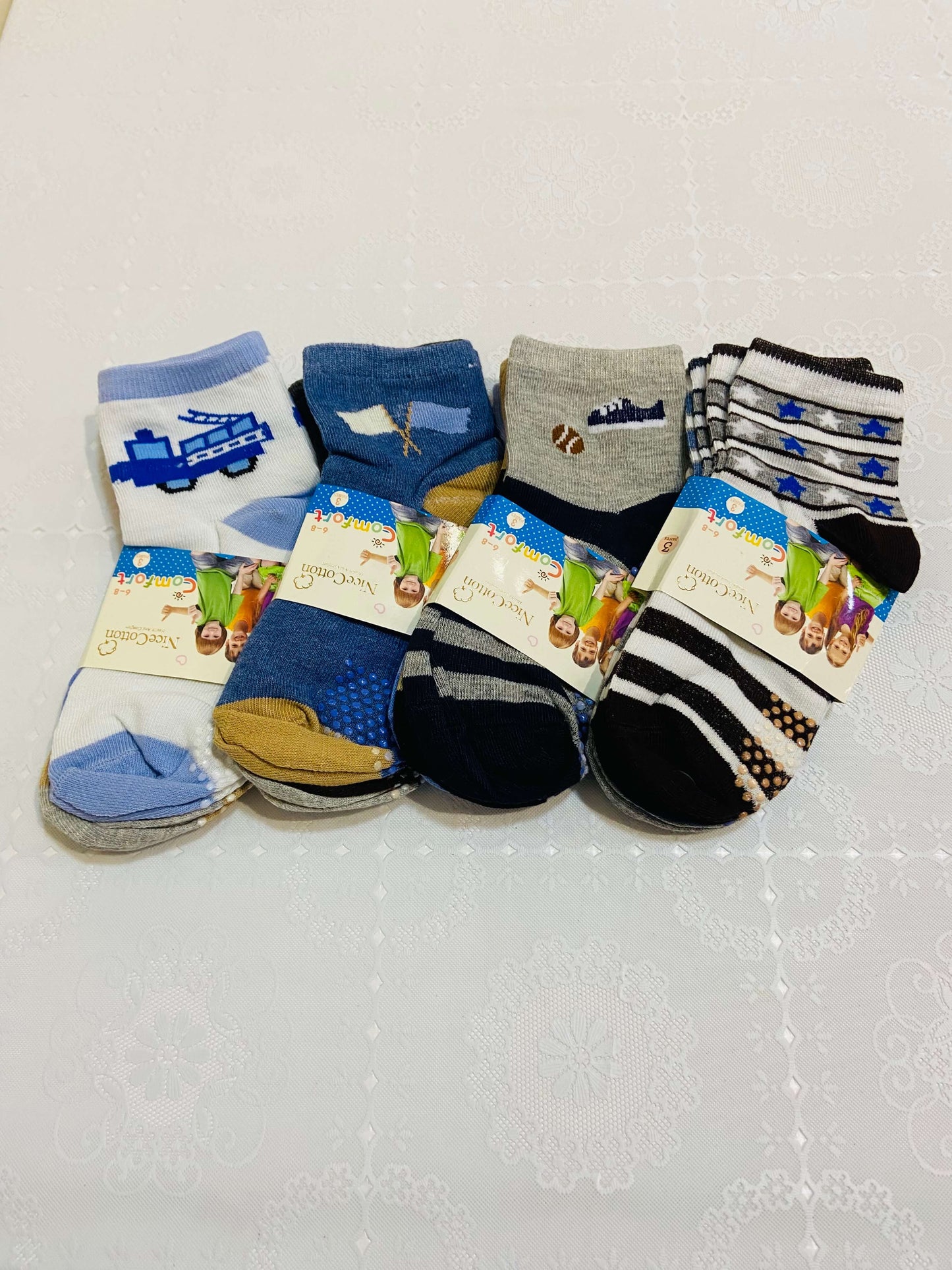 Kit 3 pares de Meias Masculinas antiderrapantes - Tamanho do 0 ao 8