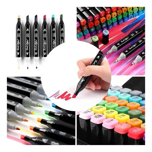 Canetas hidrográficas touch ponta dupla - Kit com 12, 24, 48 ou 60 unidades - perfeitas para pinturas em Bobbie Goods, Confy, e muito mais!