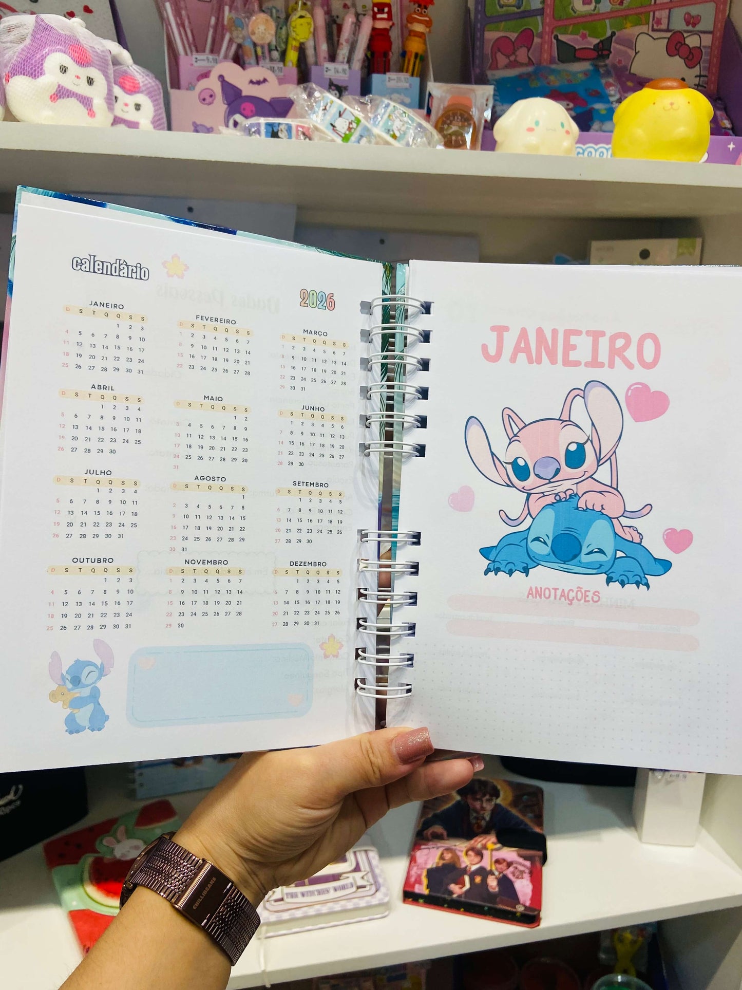 Agenda decorada Stitch 2026