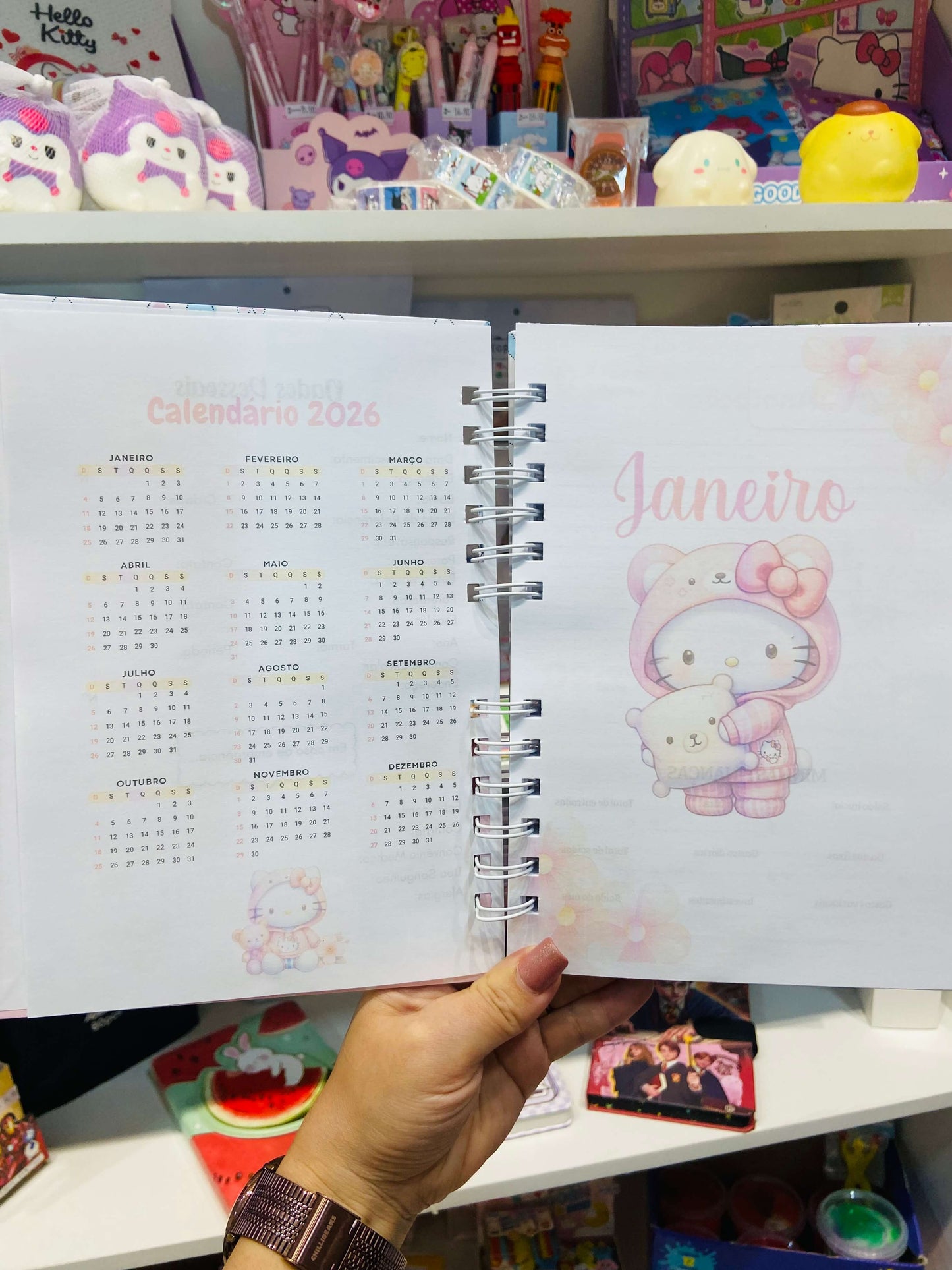 Agenda decorada Hello KItty 2026