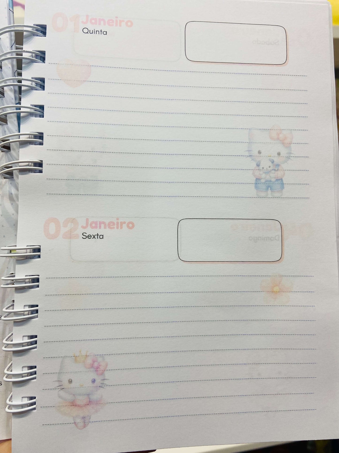 Agenda decorada Hello KItty 2026