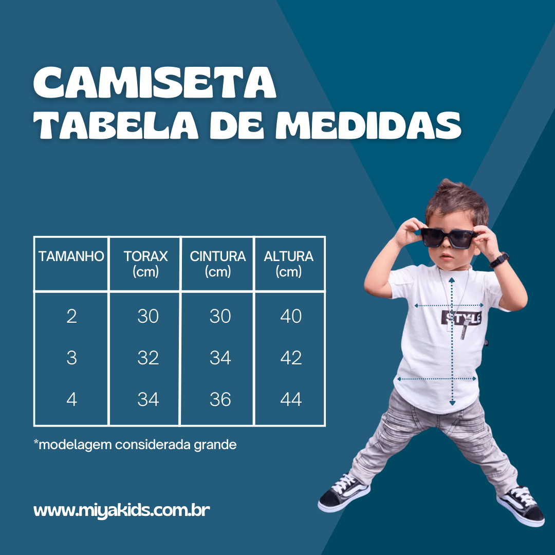 Conjunto 2 peças Camiseta Linha Premium + Bermuda listras mauricinho - Tamanho 4 (grande)