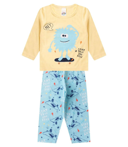 Conjunto de Pijama Masculino manga longa que brilha no escuro! Veste do 1 ao 8