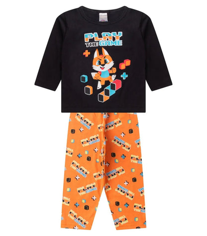 Conjunto de Pijama Masculino manga longa que brilha no escuro! Veste do 1 ao 8