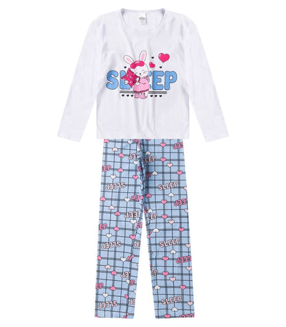 Conjunto de Pijama Feminino manga longa que brilha no escuro! Veste do 10 ao 14