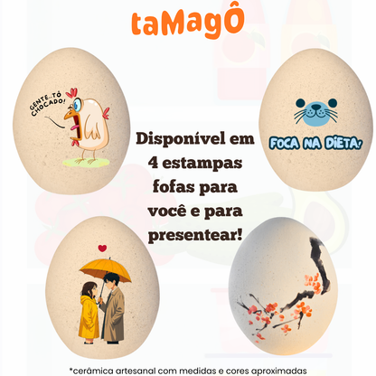 Tamagô, o Ovo Neutralizador Mineral de Ceramica com Feldspato Tira Cheiro, Desodorizador, Tira Odor