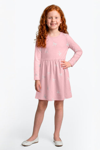 Vestido Infantil Feminino manga longa - Meia Estação - Tamanhos do 1 ao 10