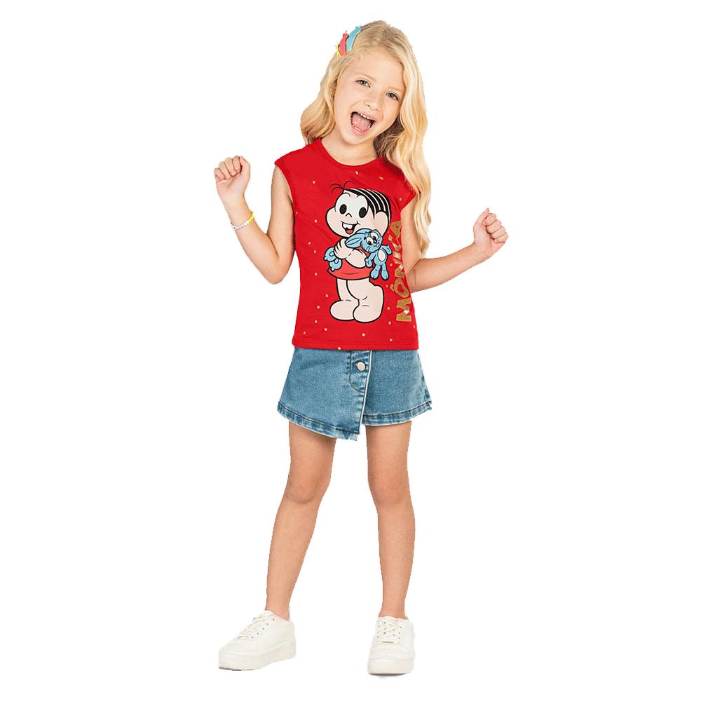 Camiseta Turma da Mônica - Tamanho 4 ao 10 - Brandili