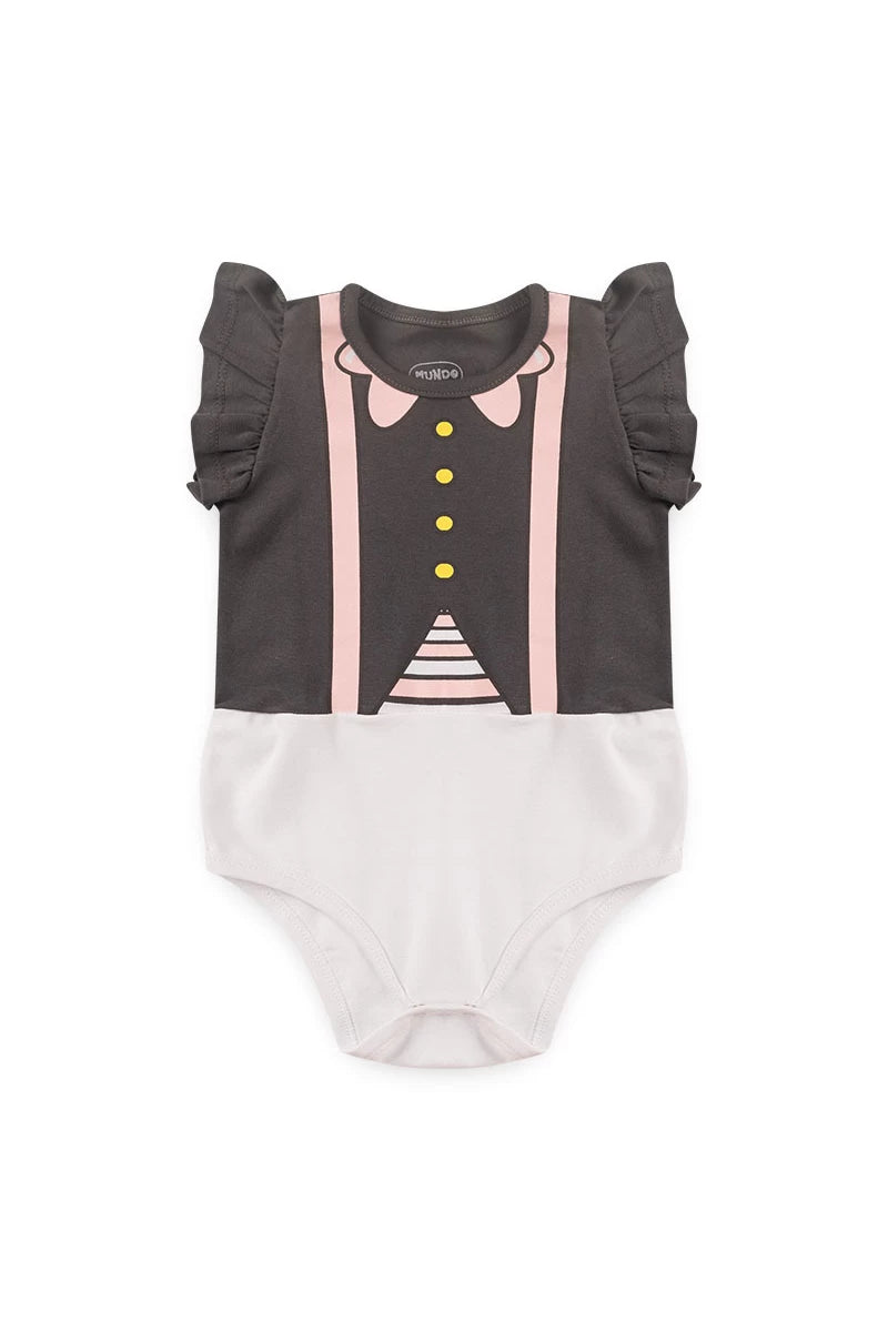 Body Feminino Infantil com Saia - Mundo Bita - Tamanhos G