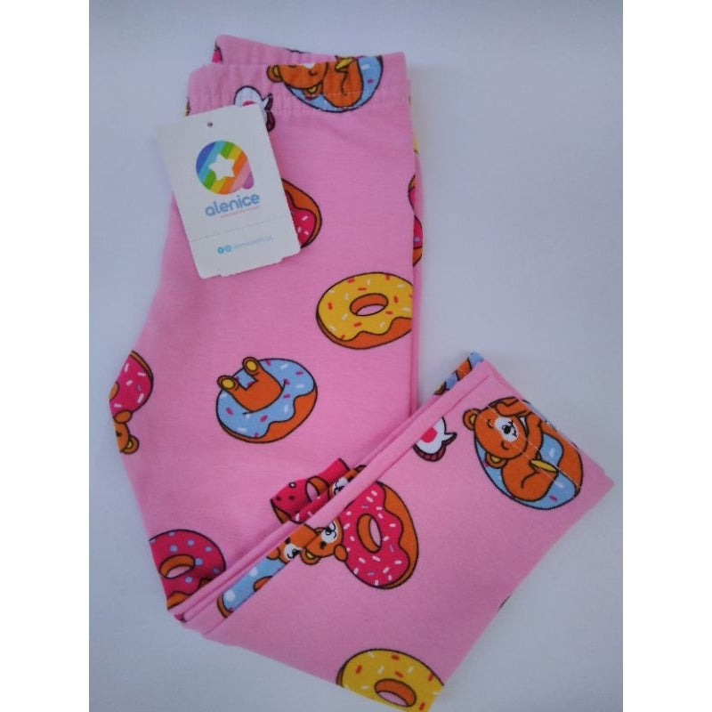Calça Legging Infantil Menina em Molecotton - Donuts