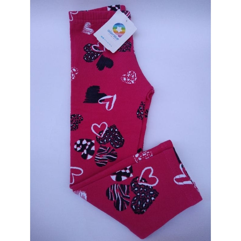 Calça Legging Infantil Menina em Molecotton - Coração