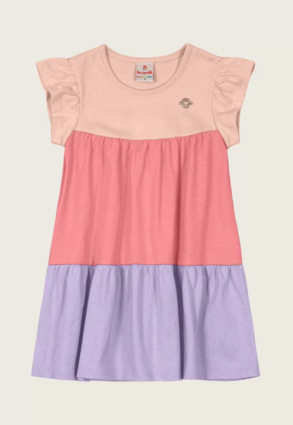 Vestido Infantil em malha Três Marias - Brandili - Tamanho 1