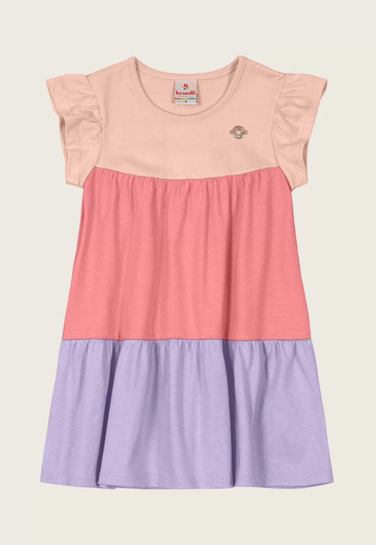 Vestido Infantil em malha Três Marias - Brandili - Tamanho 1
