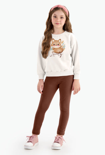 Conjunto Infantil Feminino blusão e legging - Meia Estação - Tamanhos do 12 ao 16