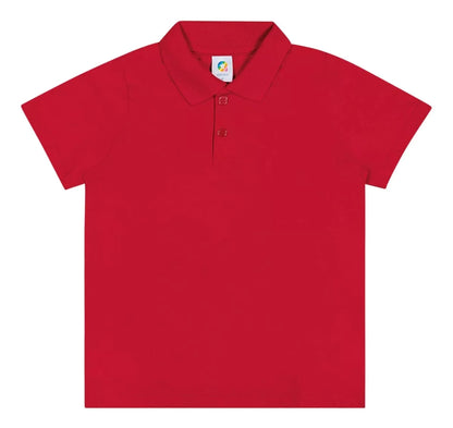 Camisa Polo Básica - Branco ou Vermelho do 4 ao 8