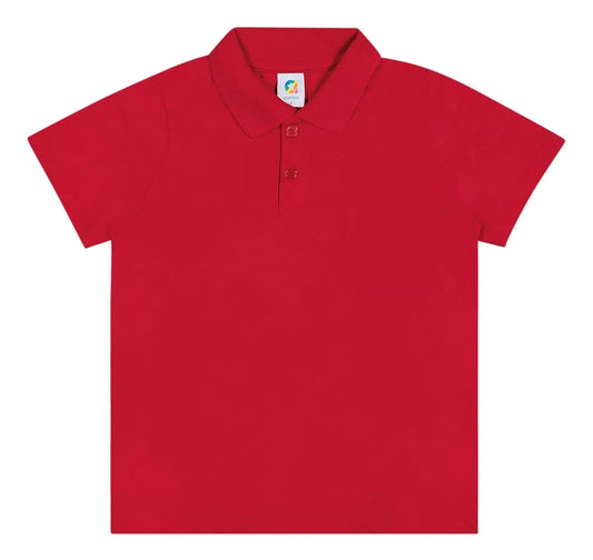 Camisa Polo Básica - Branco ou Vermelho do 4 ao 8