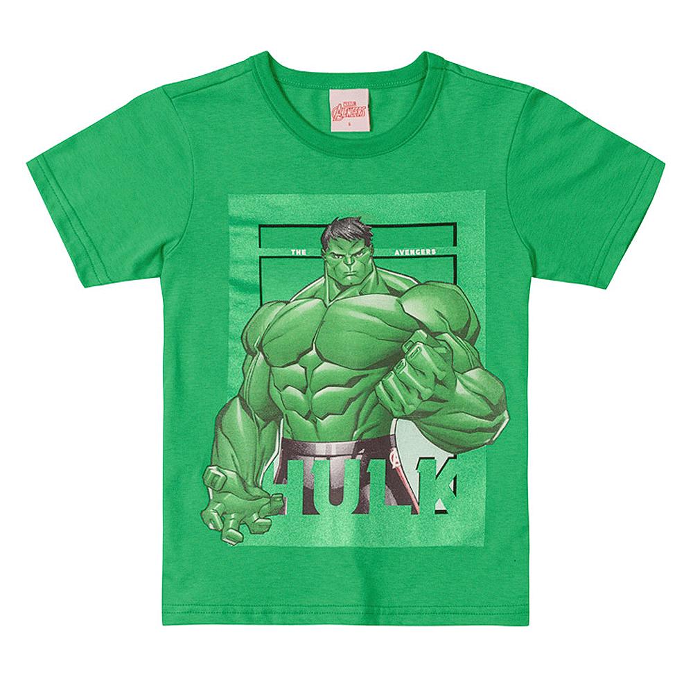 Camiseta Marvel Hulk - Tamanho 4 ao 10 - Brandili