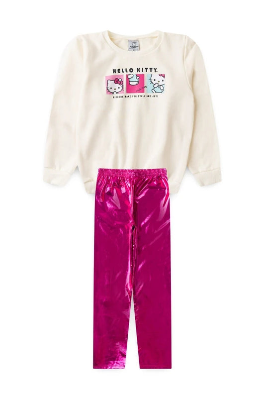 Conjunto Feminino Infantil Fotos - Hello Kitty - Tamanho do 1 ao 12