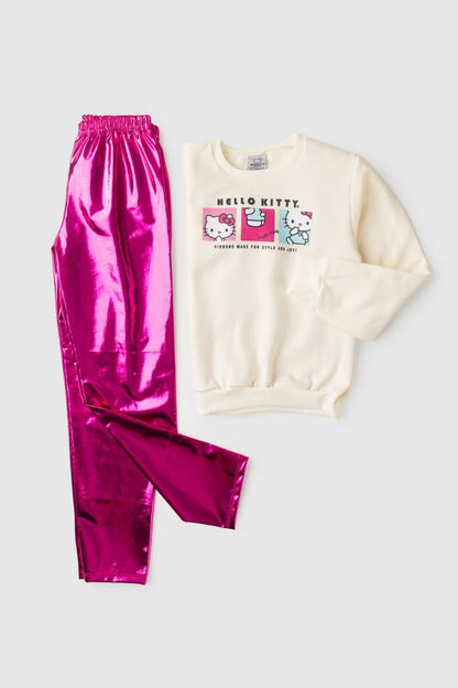 Conjunto Feminino Infantil Fotos - Hello Kitty - Tamanho do 1 ao 12