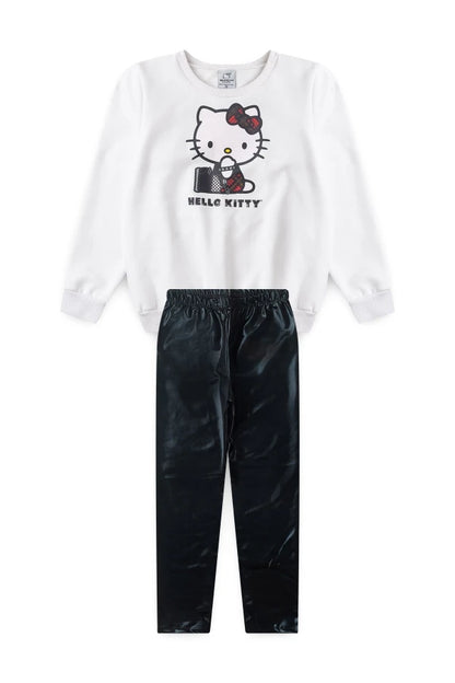 Conjunto Feminino Infantil Gatinha - Hello Kitty - Tamanho do 1 ao 12