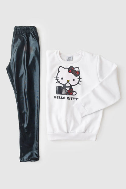 Conjunto Feminino Infantil Gatinha - Hello Kitty - Tamanho do 1 ao 12