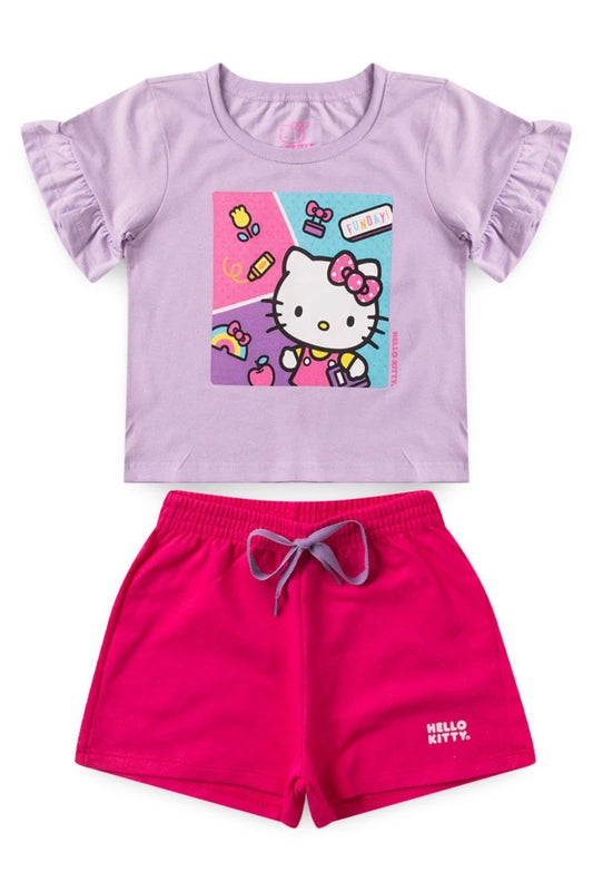 Conjunto Feminino Infantil Funday - Hello Kitty - Tamanhos 1 e 10