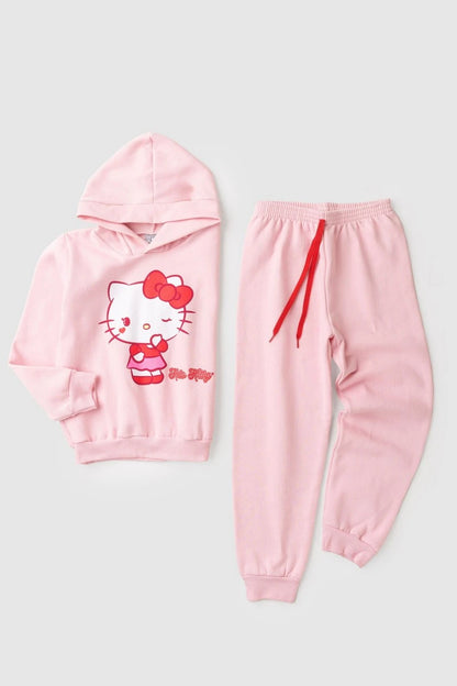Conjunto Feminino Infantil Coração - Hello Kitty - Tamanho do 1 ao 12