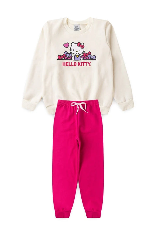 Conjunto Feminino Infantil Piscadinha - Hello Kitty - Tamanho do 1 ao 12