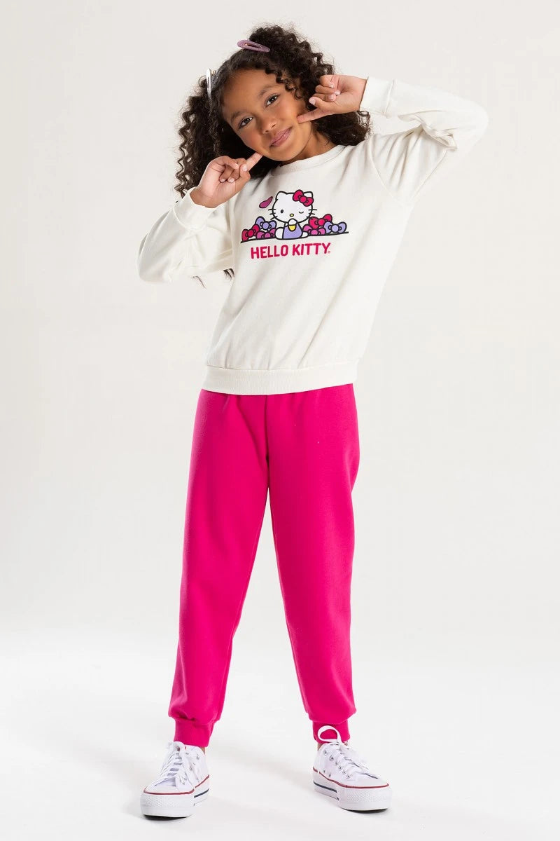 Conjunto Feminino Infantil Piscadinha - Hello Kitty - Tamanho do 1 ao 12