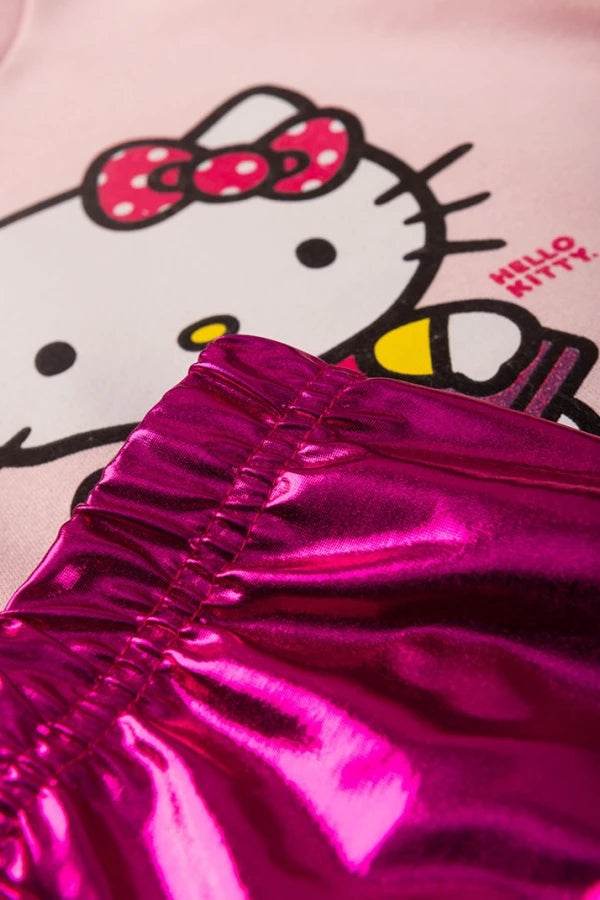 Conjunto Feminino Infantil Reluzente - Hello Kitty - Tamanho 3