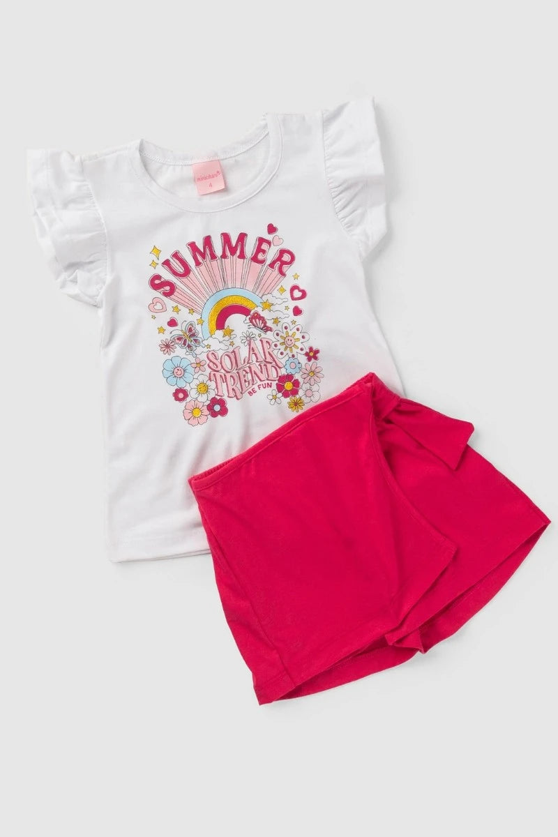 Conjunto Infantil Feminino Summer Solar - Tamanho 10
